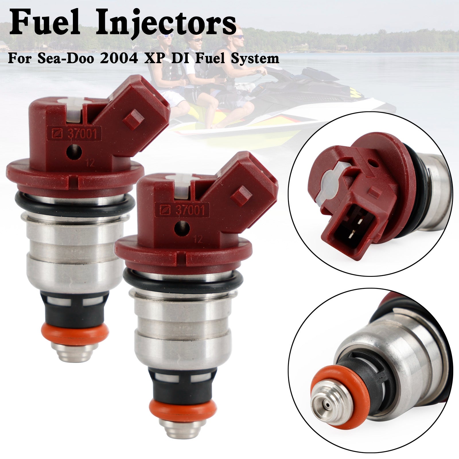 2PCS 275500460 Fuel Injectors Fit for Seadoo GTX/RX/LRV/XP/3D 2000-2007