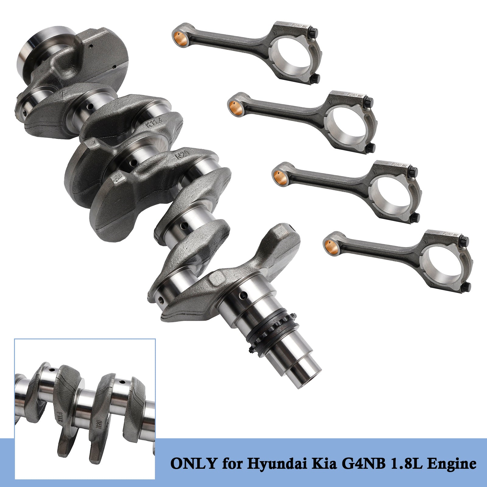 2010–2015 Hyundai Elantra (MD) G4NB 1.8L Engine Crankshaft & Connecting Rods 231102E711