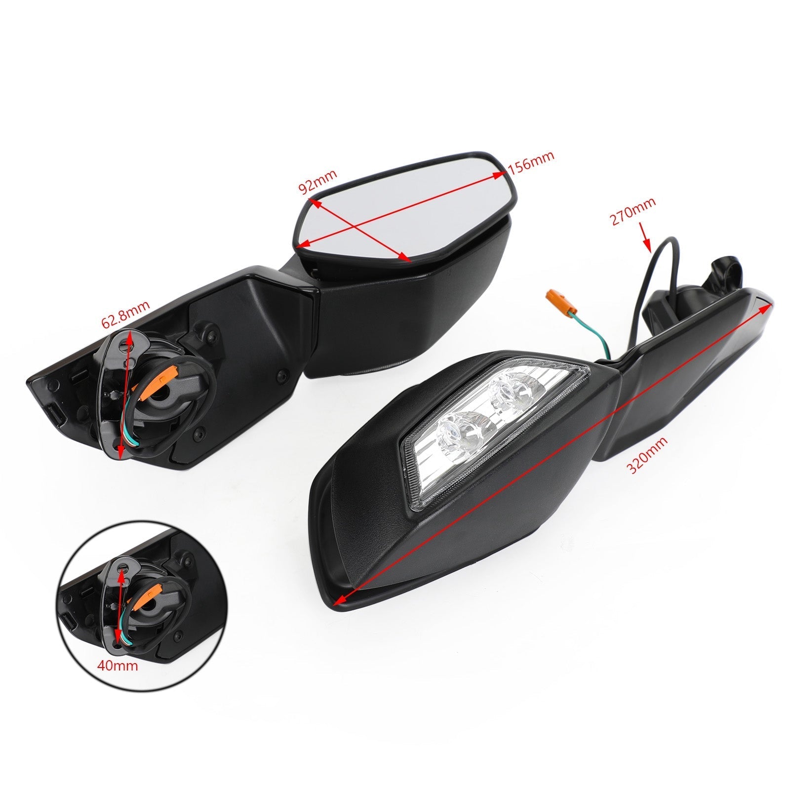 Mirror & Indicator Assy - 56001-0322 56001-0323 For KAWASAKI ZX-10R NINJA 16-20 Generic