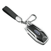 Aluminum Alloy TPU Silvery Car Key Case Cover With Buckle For Ford