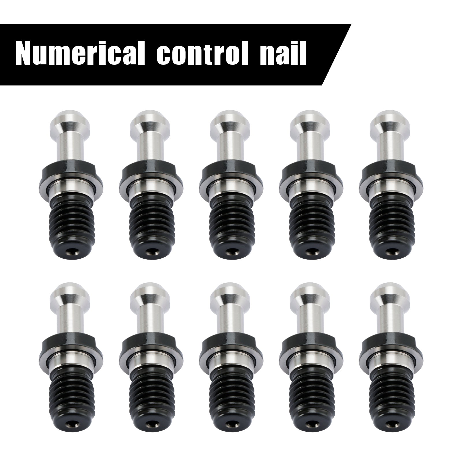 10Pcs CAT40 45掳 0.589" Degree Pull Stud Retention Knob Fits HAAS CAT CNC Silver