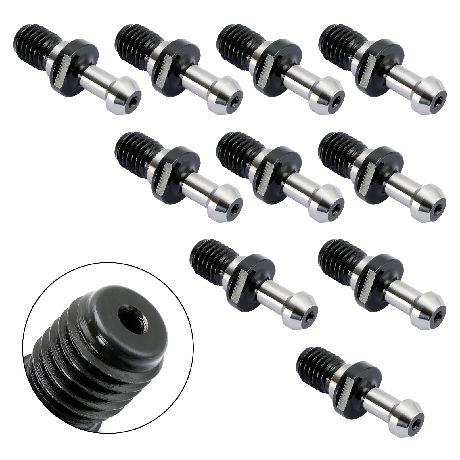 10Pcs CAT40 45掳 0.589" Degree Pull Stud Retention Knob Fits HAAS CAT CNC Silver