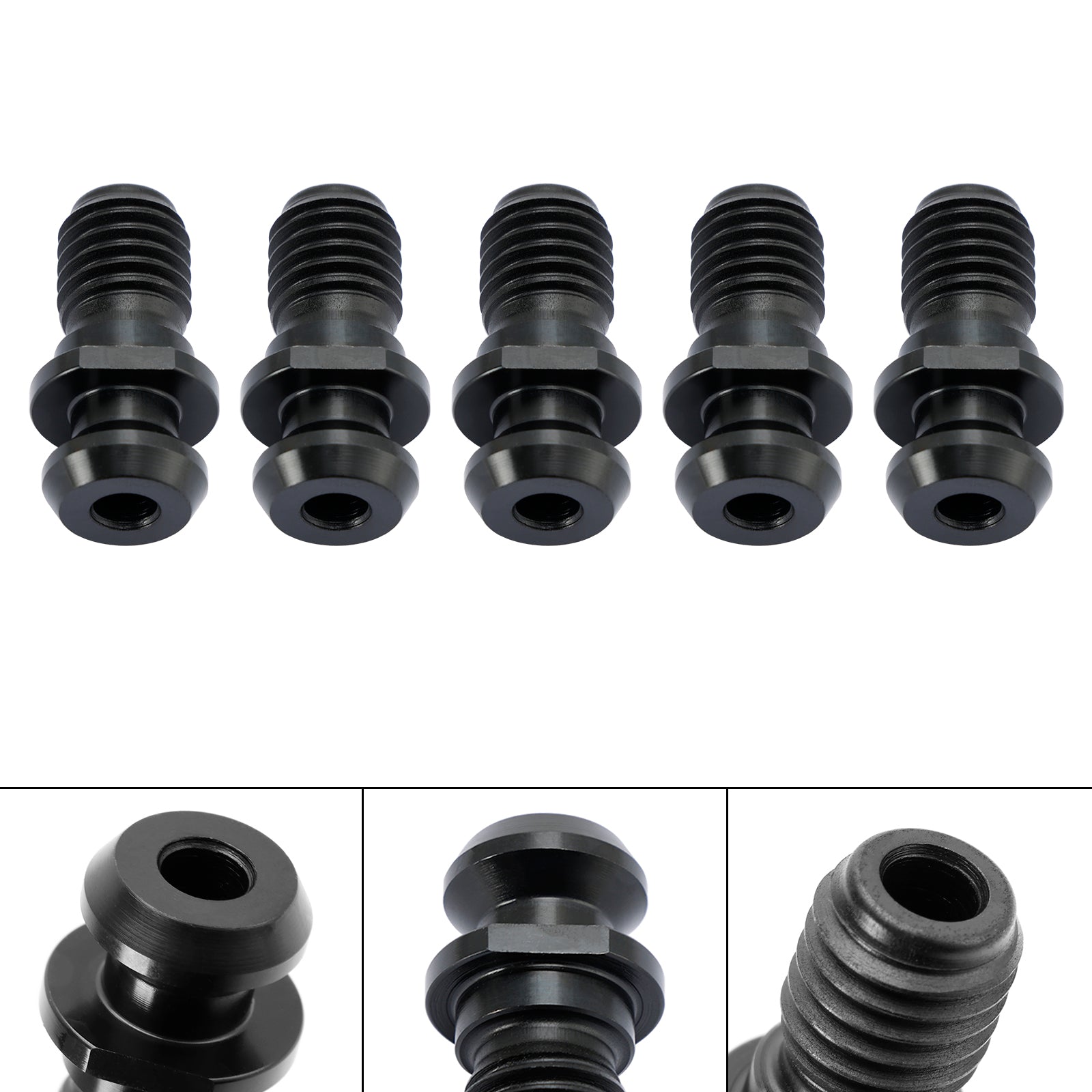 5 Pcs CAT40 45掳 0.740" Pull Stud Retention Knob Fits Mazak Fadal CNC Black