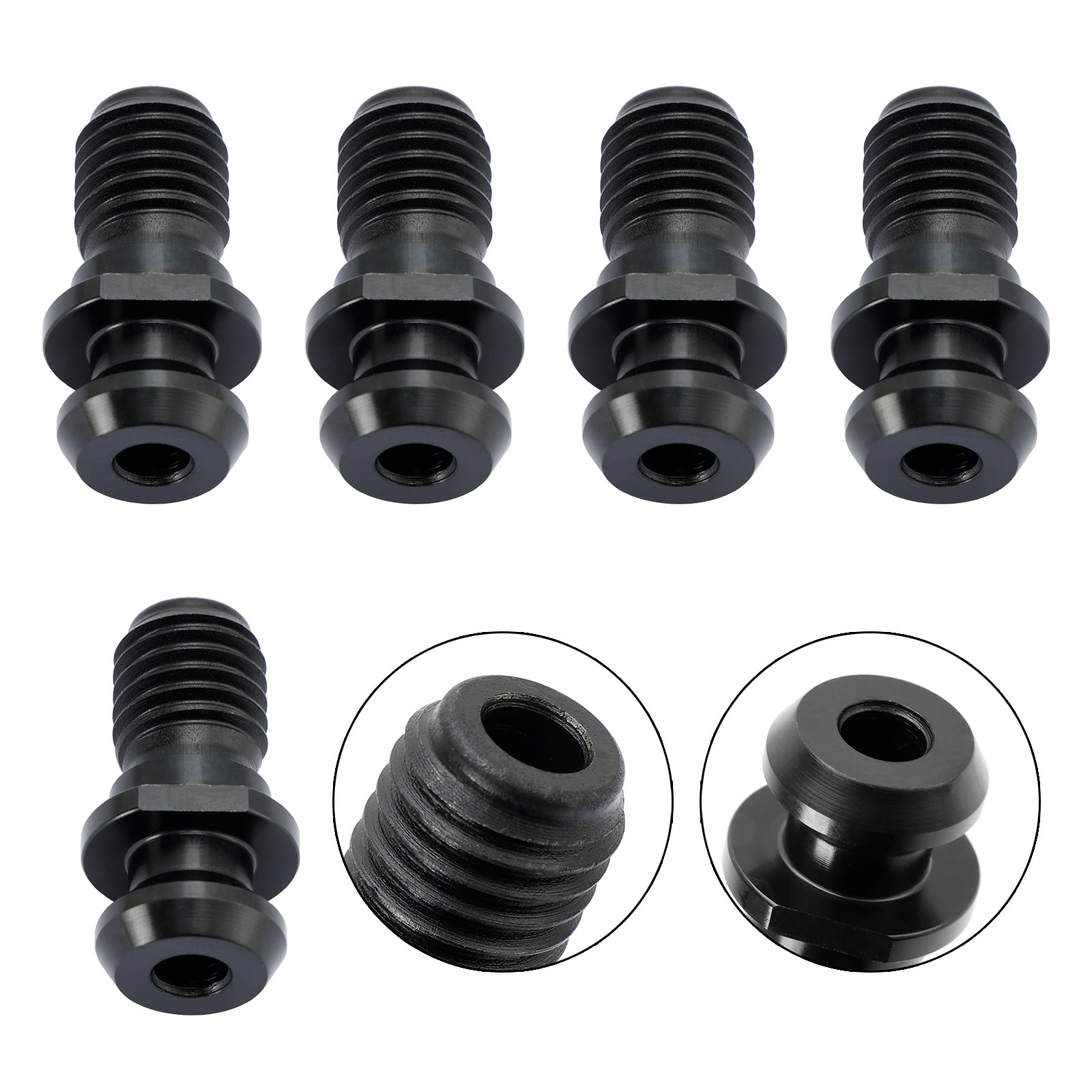 5 Pcs CAT40 45掳 0.740" Pull Stud Retention Knob Fits Mazak Fadal CNC Black