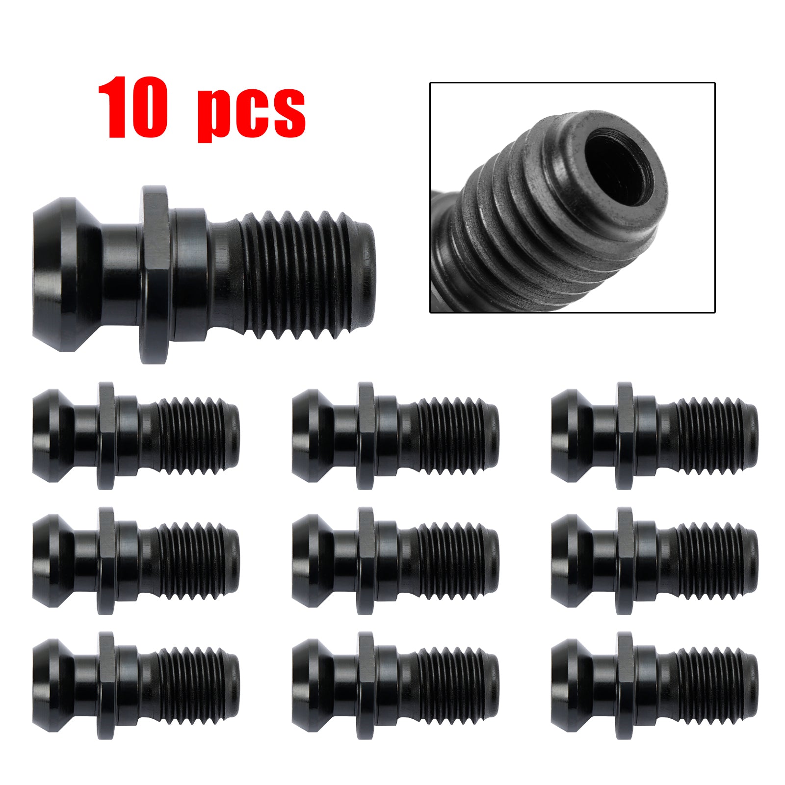10Pcs CAT40 45掳 0.740" Coolant Pull Stud Retention Knob For Mazak Fadal Black