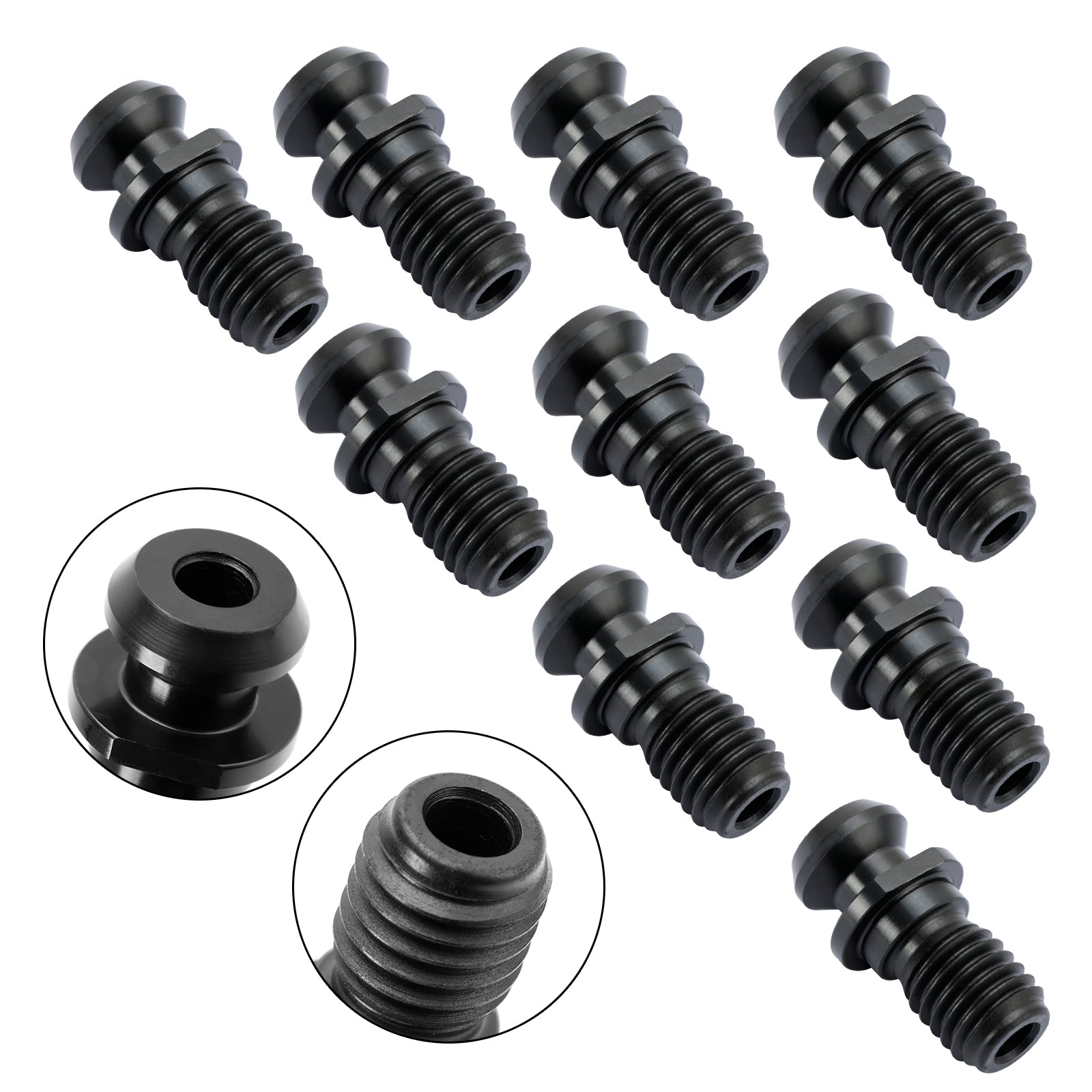 10Pcs CAT40 45掳 0.740" Coolant Pull Stud Retention Knob For Mazak Fadal Black