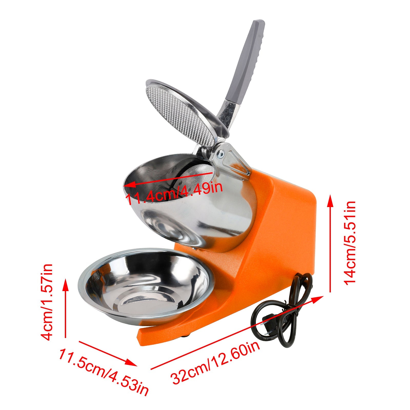 UK Plug Electric Ice Crusher Machine Ice Shaver Shaved Ice Snow Cone Maker 500W