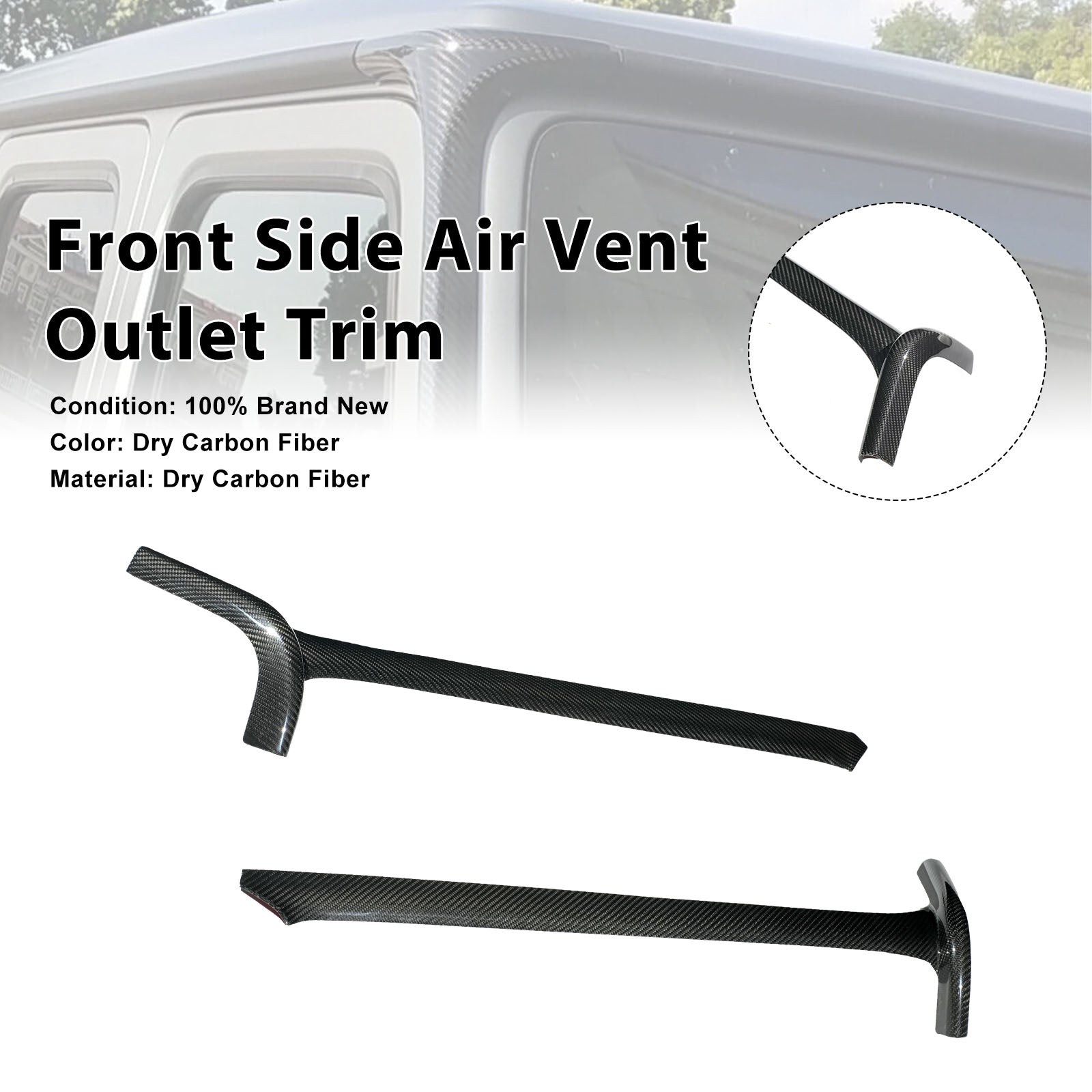 2025+ Fit Benz G Class G63 G550 Carbon Fiber Front Side Air Vent Outlet Trim