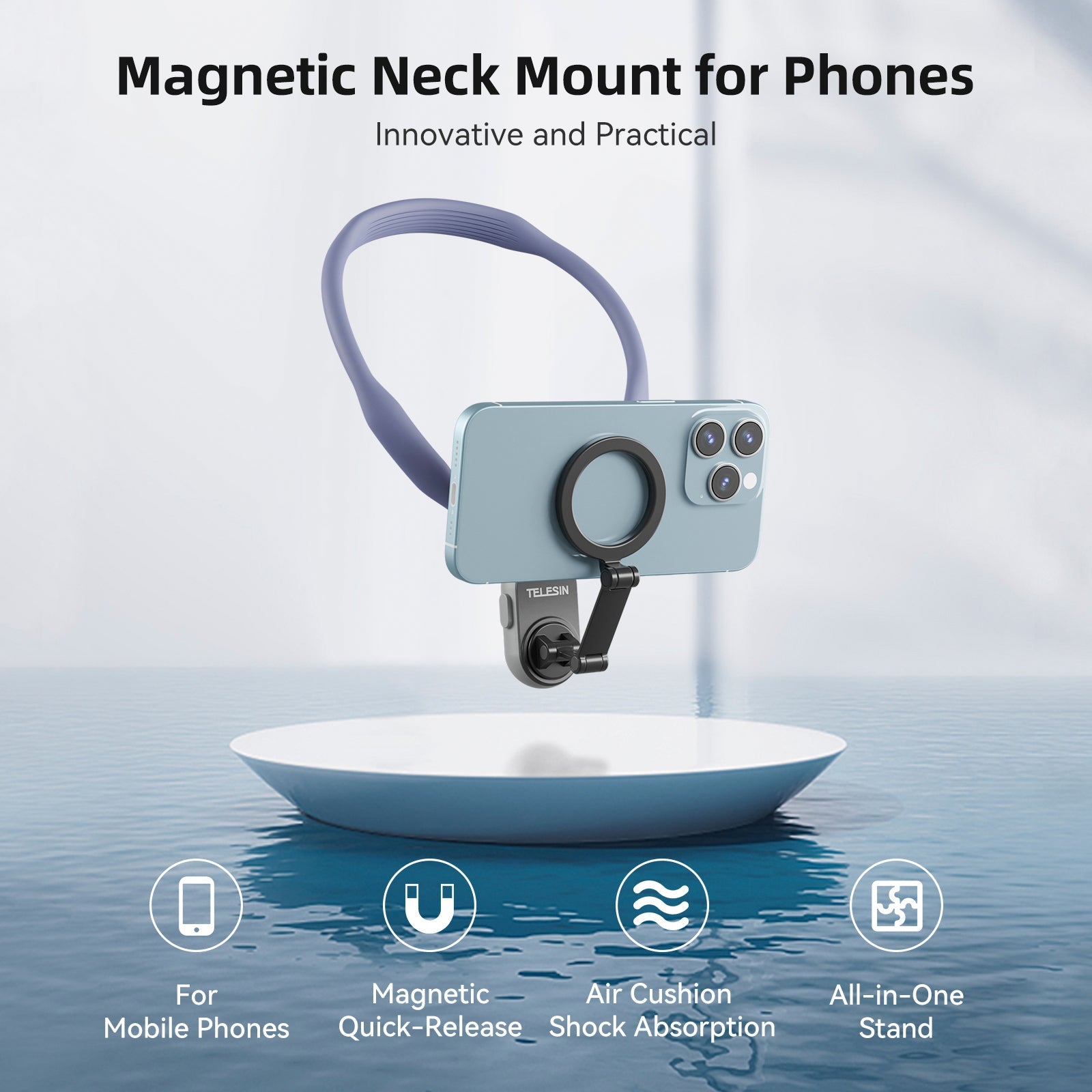 Magsafe Mobile Phone Magnetic Neck Halter Bracket Quick Release Shock Absorption