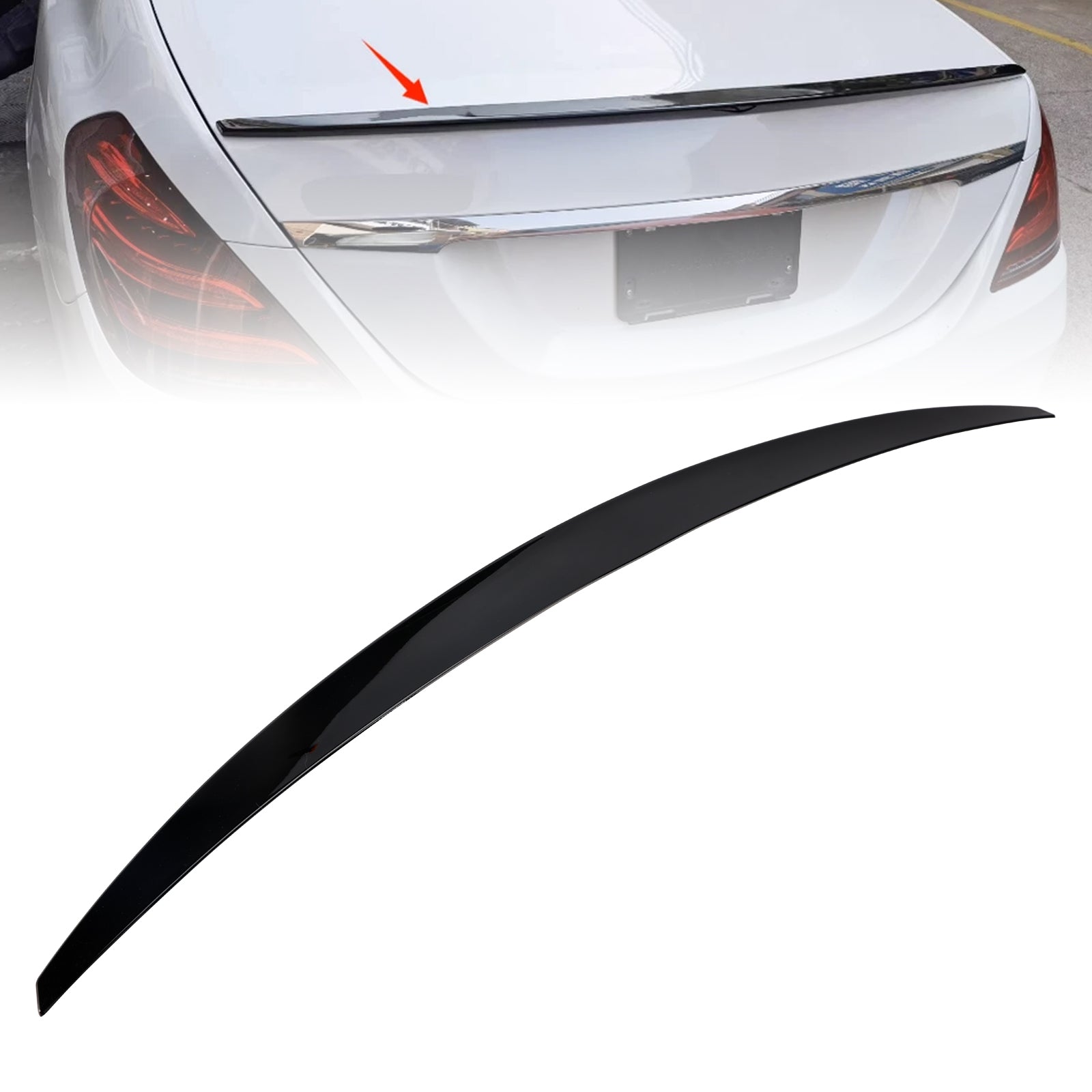 2014-2020 Mercedes-Benz S-Class W222 Gloss Black Rear Boot Spoiler