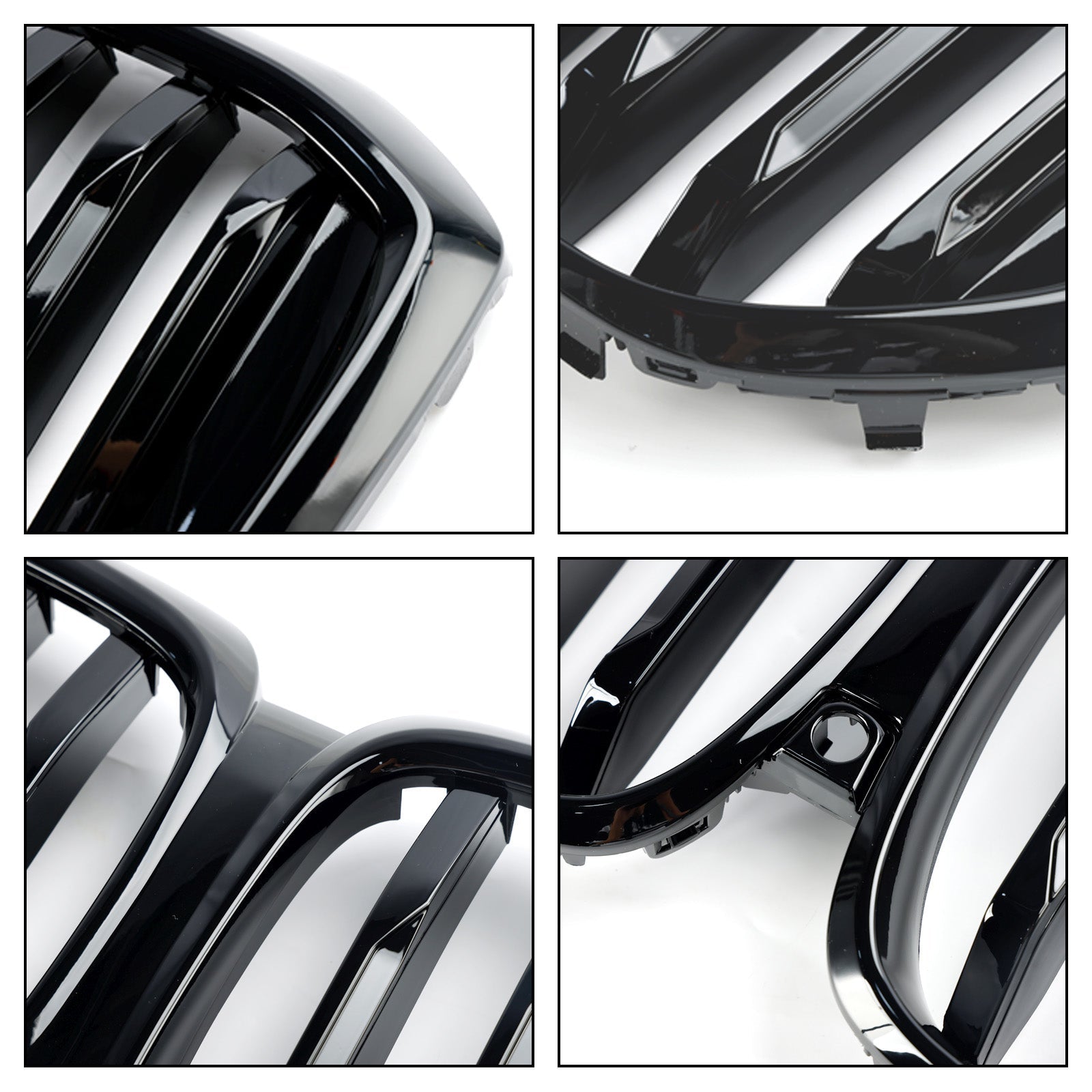 Gloss Black Front Bumper Grille For 2024 2025+ BMW G05 LCI X5 Single Line W/LED