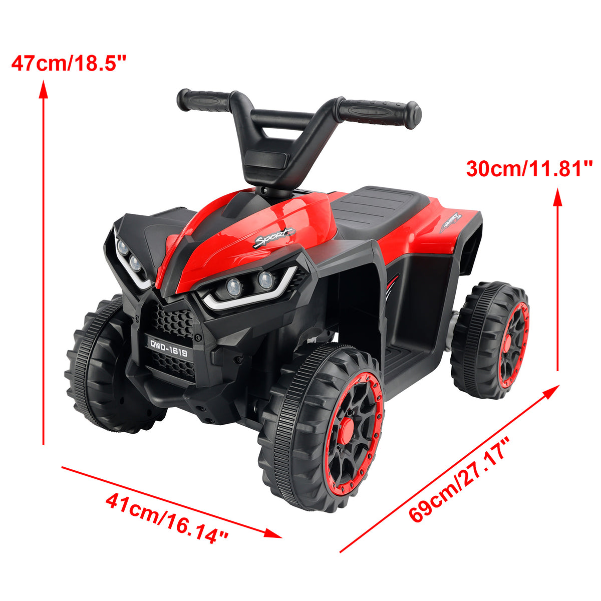 12V Ride On Atv Car For Kids Electric Toy Off-Road 4 Wheeler Quad Children Car