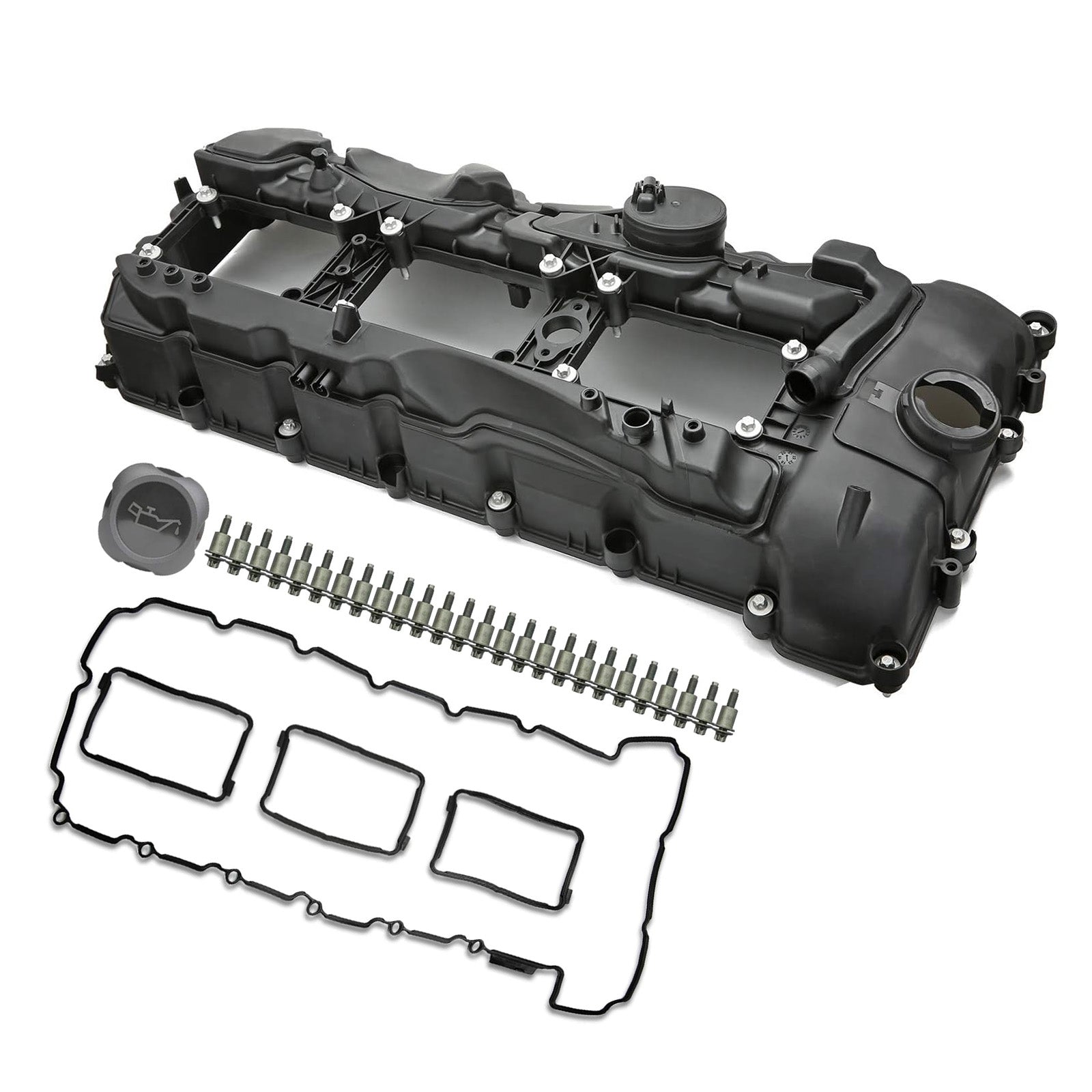 2014-2017 BMW 640i xDrive N55B30 3.0T Valve Cover w/ Gasket+Cap 11127570292