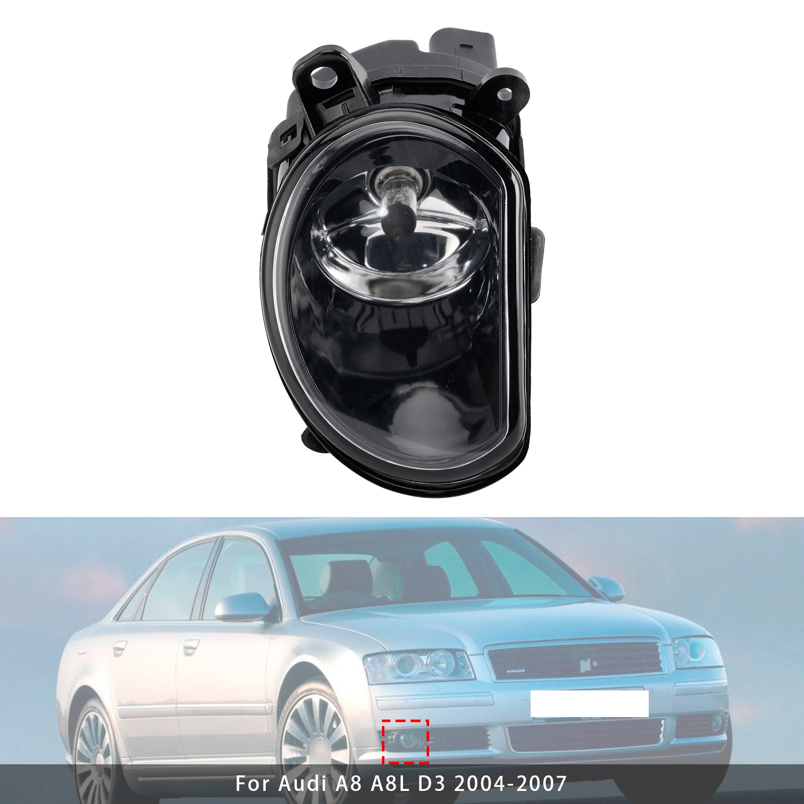 2004-2007 Audi A8 D3 1 Pcs Right Driver Side Front Bumper Fog Light