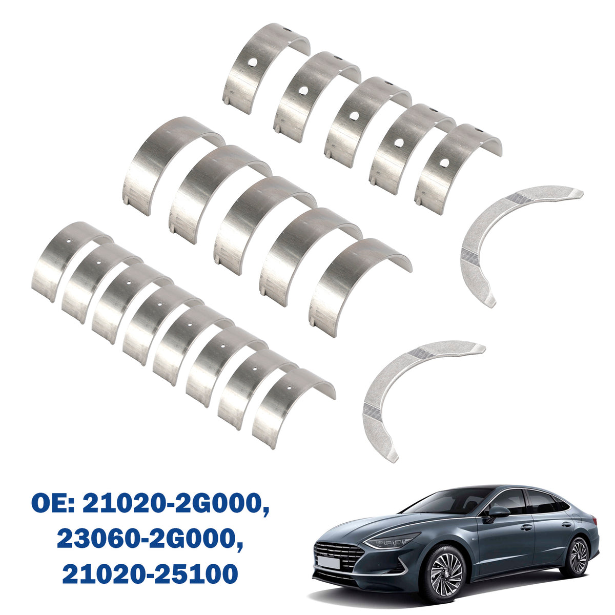 Main Rod Bearings & Engine Crankshaft For Hyundai Sonata 2.4L 21020-2G100