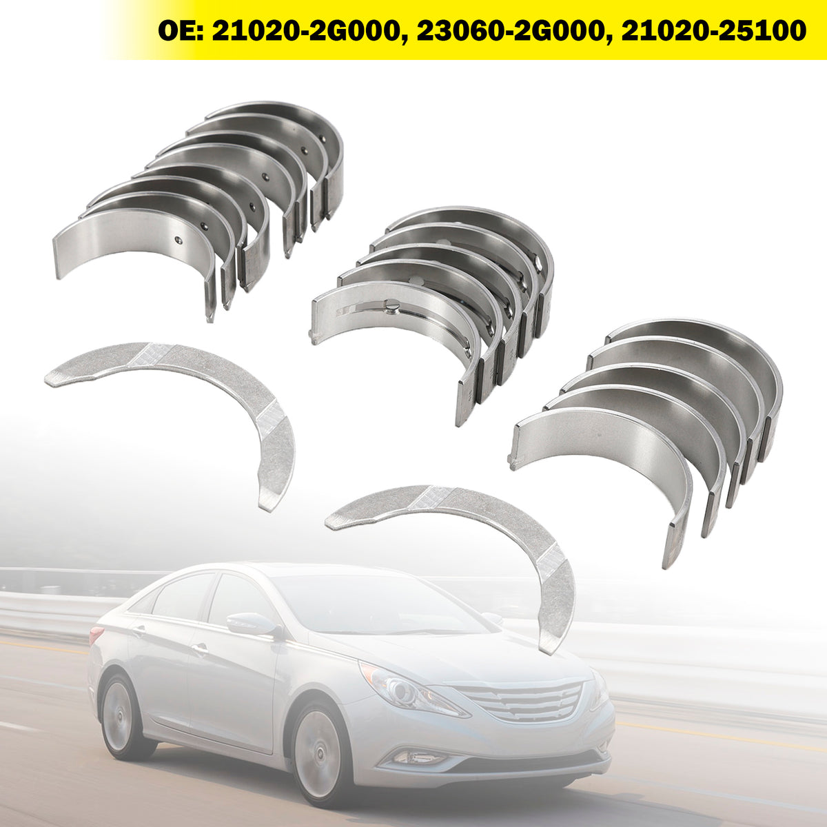 Main Rod Bearings & Engine Crankshaft For Hyundai Sonata 2.4L 21020-2G100