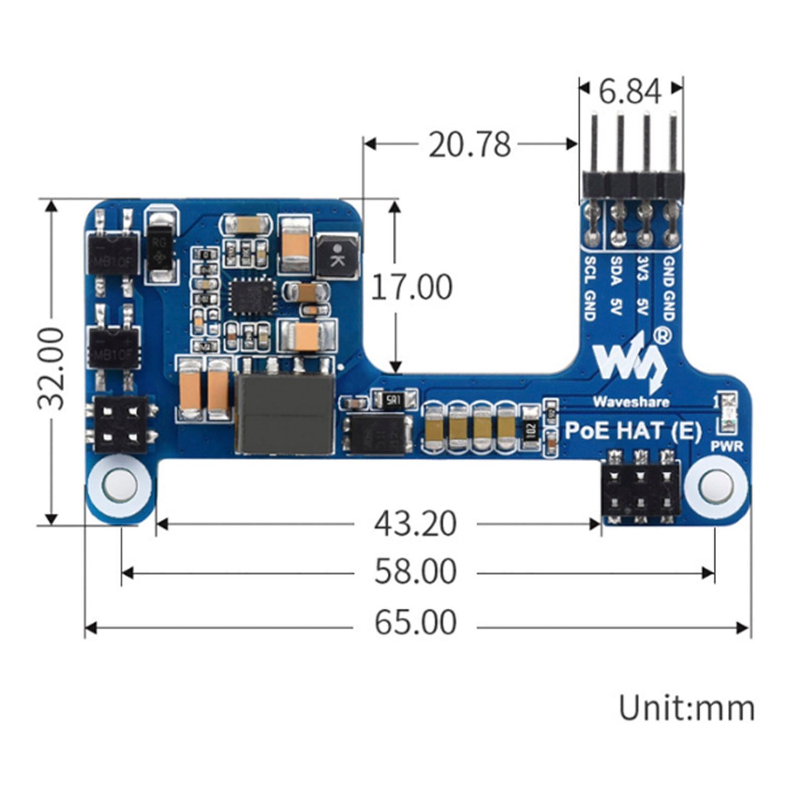 Raspberry Pi 4B/3B+ Ethernet Power Supply Expansion Board Poe Power Supply
