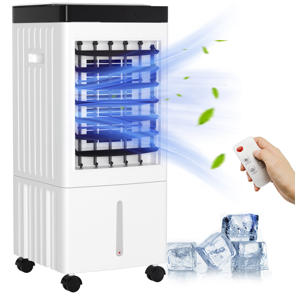 Portable 10L Evaporative Air Conditioner 3-IN-1 Evaporative Cooler w/ Remote Control Fan & Humidifier