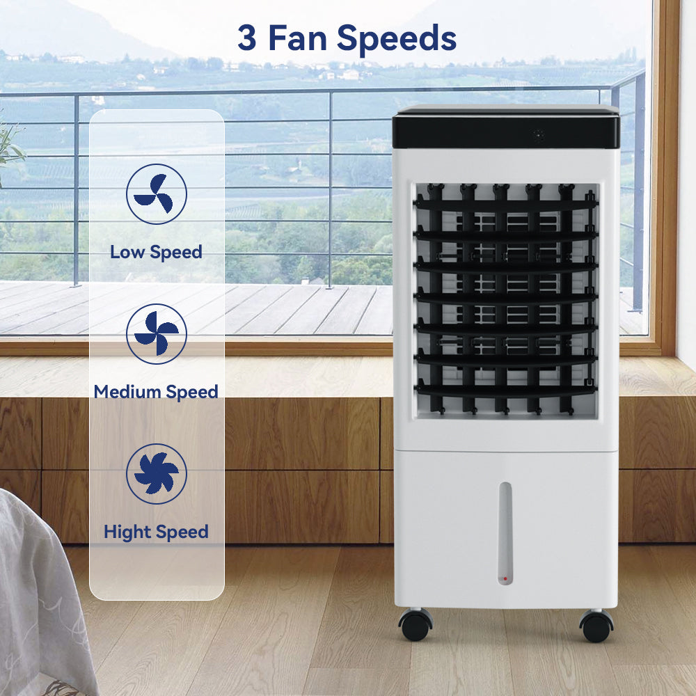 Portable 10L Evaporative Air Conditioner 3-IN-1 Evaporative Cooler w/ Remote Control Fan & Humidifier