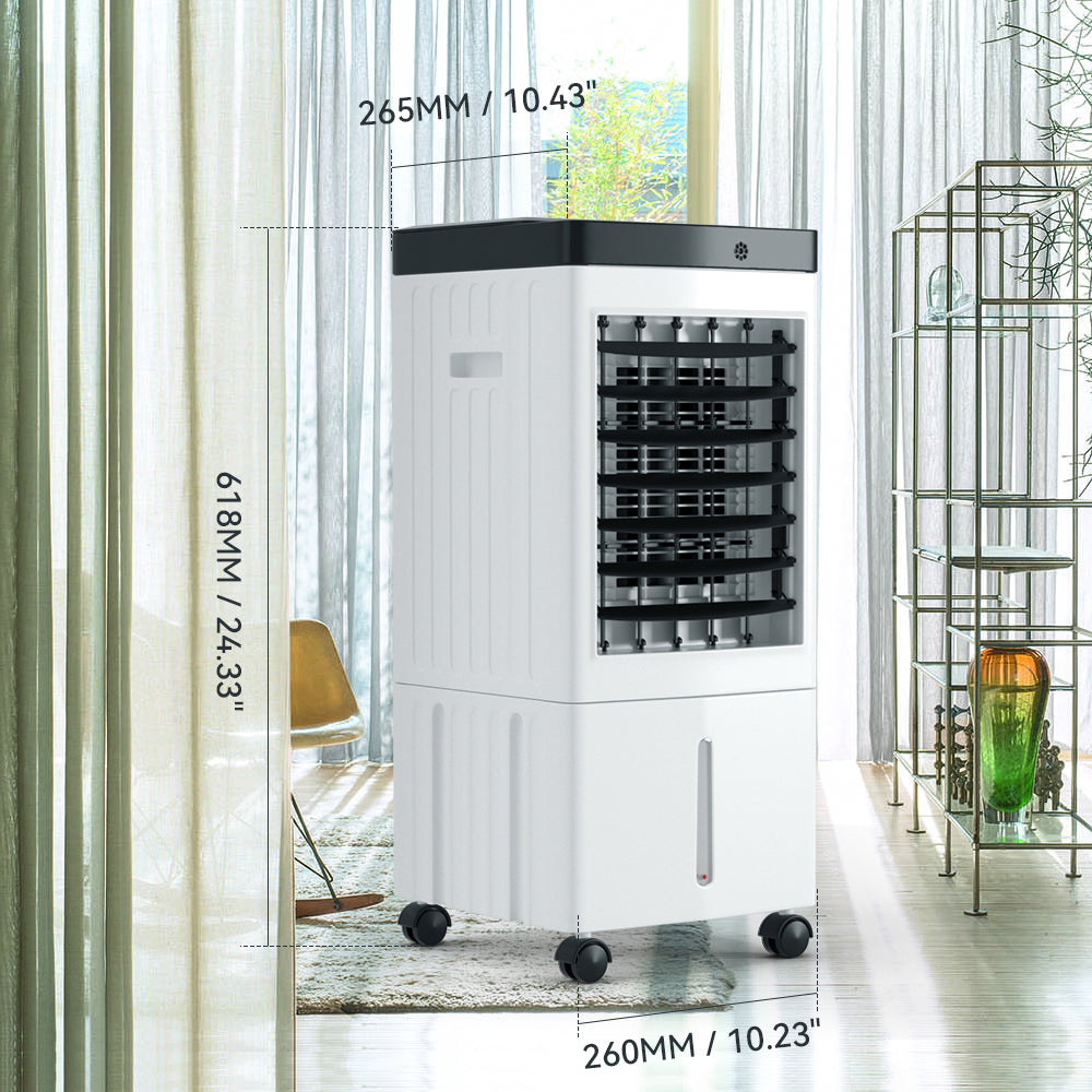Portable 10L Evaporative Air Conditioner 3-IN-1 Evaporative Cooler w/ Remote Control Fan & Humidifier