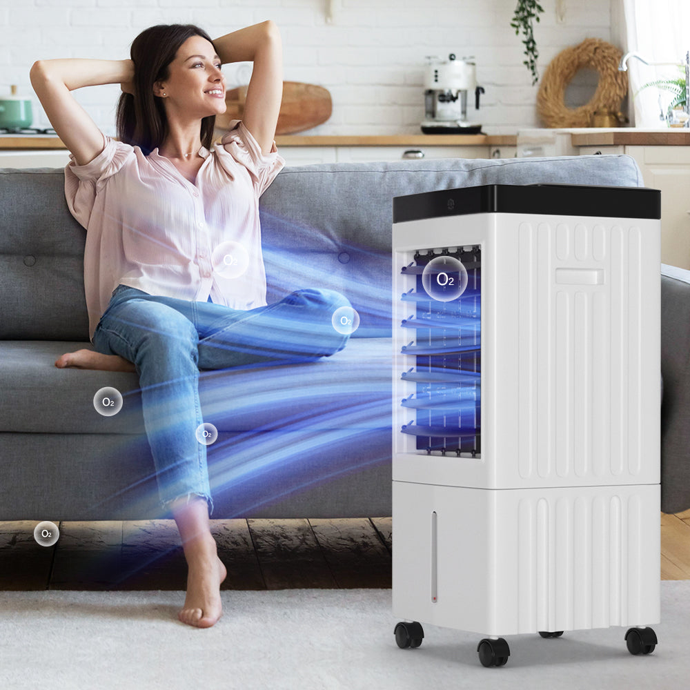 Portable 10L Evaporative Air Conditioner 3-IN-1 Evaporative Cooler w/ Remote Control Fan & Humidifier