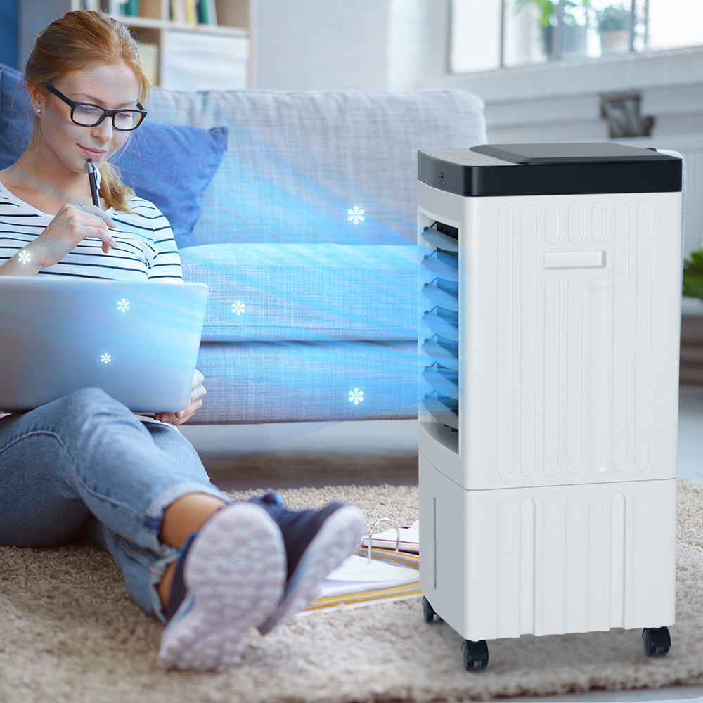 Portable 10L Evaporative Air Conditioner 3-IN-1 Evaporative Cooler w/ Remote Control Fan & Humidifier