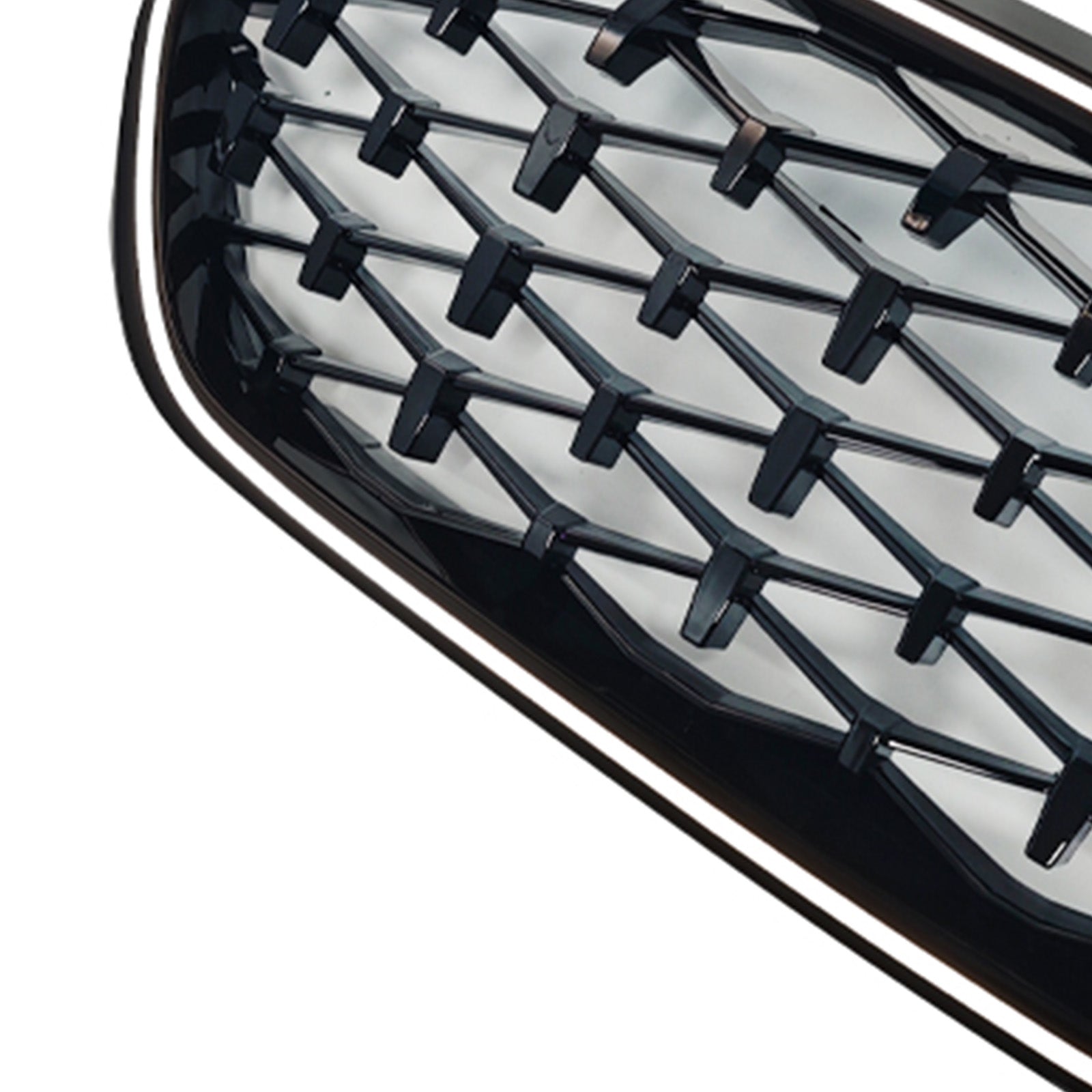2021-2024 Fit BMW 5 Series G30 G38 Diamond Front Kidney Grill Grille Black