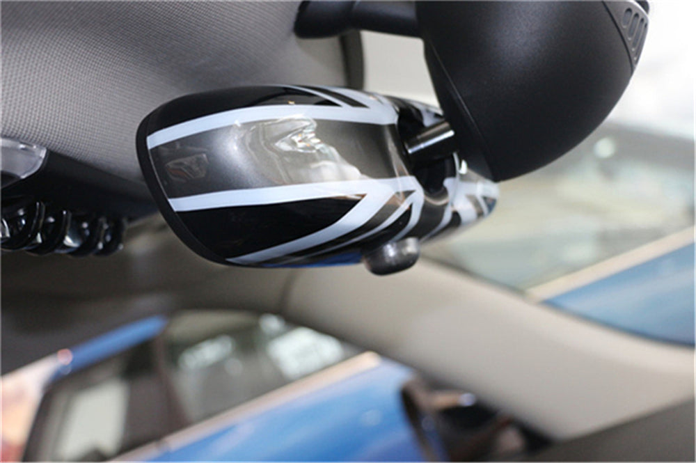 Black Union Jack UK Flag Rear View Mirror Cover For R61 2012-2016 Paceman Cooper and Cooper S