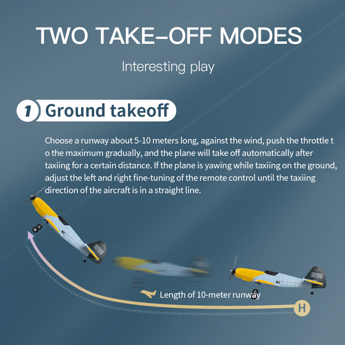 RC Plane 3Channel BF-109 Airplane Toys 2.4GHZ 6-Axis Gyro Plane With 2 Batteries
