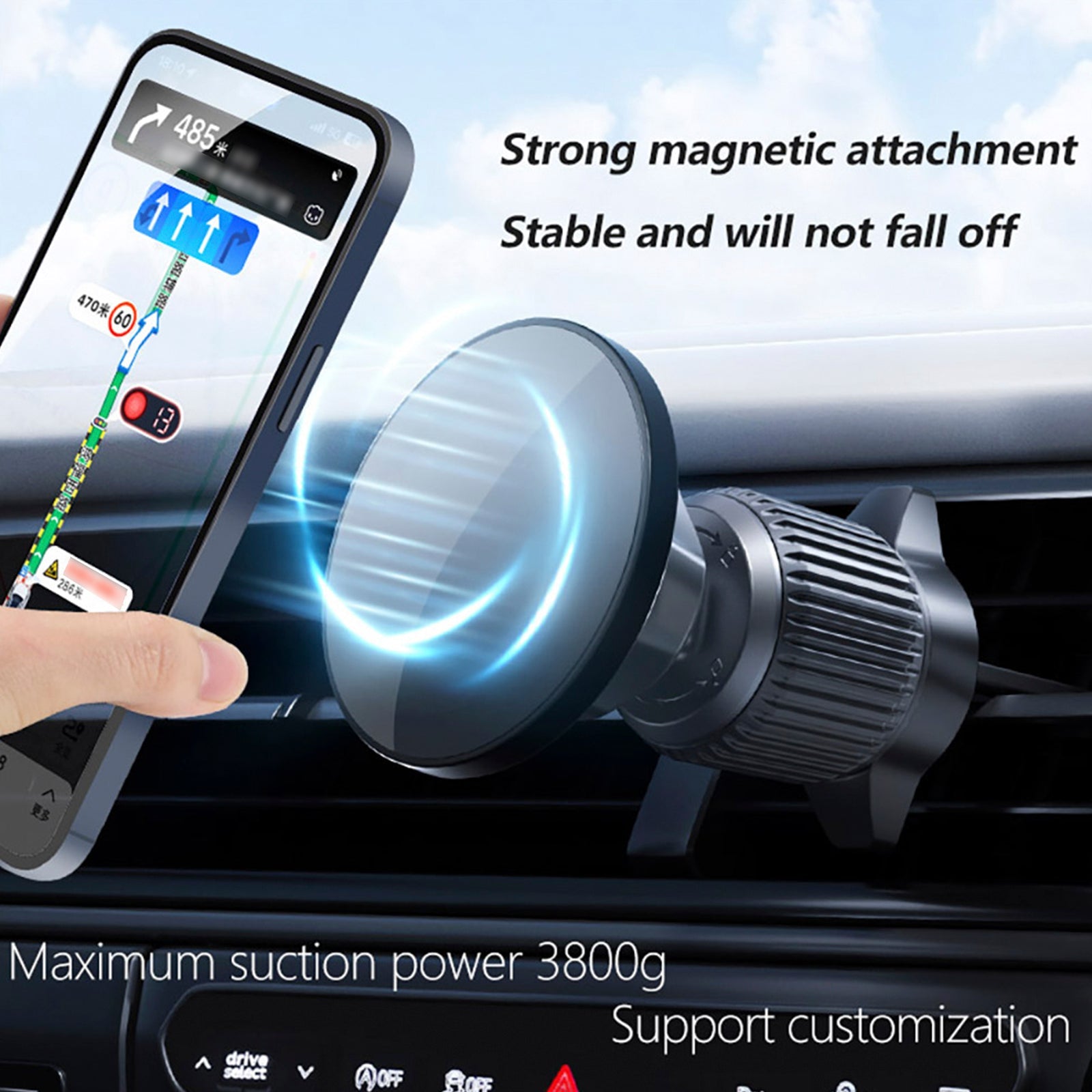 Magsafe Magnetic Car Phone Holder Car Air Outlet Holder For Apple 13 14 15 16 17