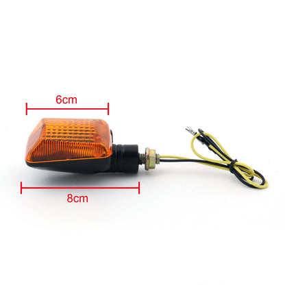 2 x Universal Motorcycle Turn Signal Light Lamp Blinkers Short Stalk Amber Lens