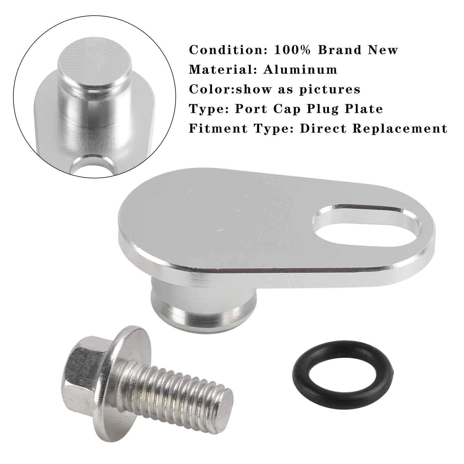 Supercharger MAP Vacuum Port Cap Plug Plate LS SC Blower 551383 For LSA LS9 LT4