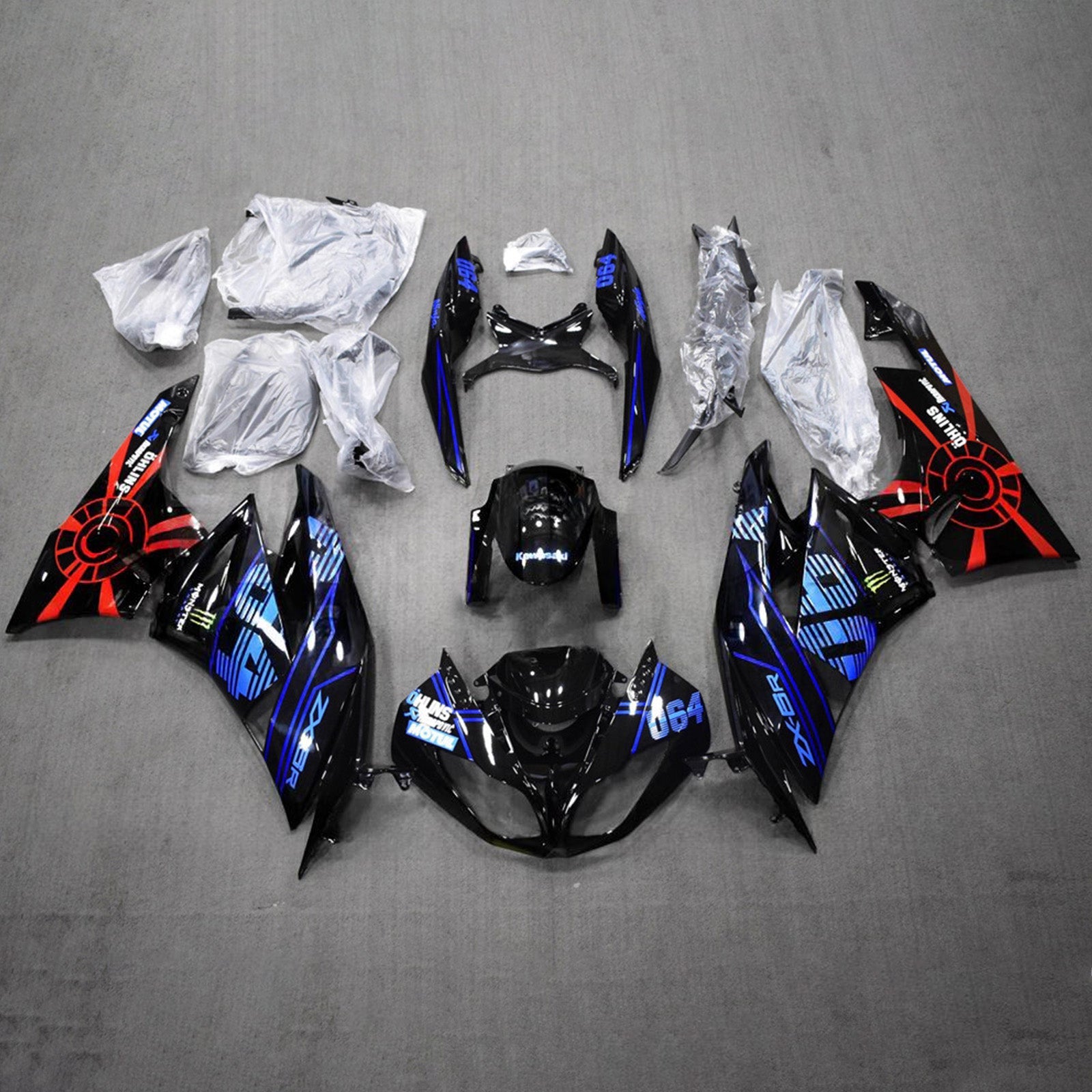 Injection Fairing Kit Bodywork Plastic ABS fit For Kawasaki ZX6R 636 2009-2012