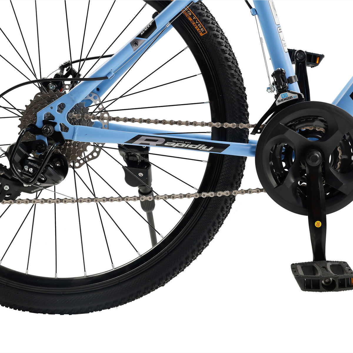 26" wheels 27 speed double disc brake mountain bike MTB for adults Blue