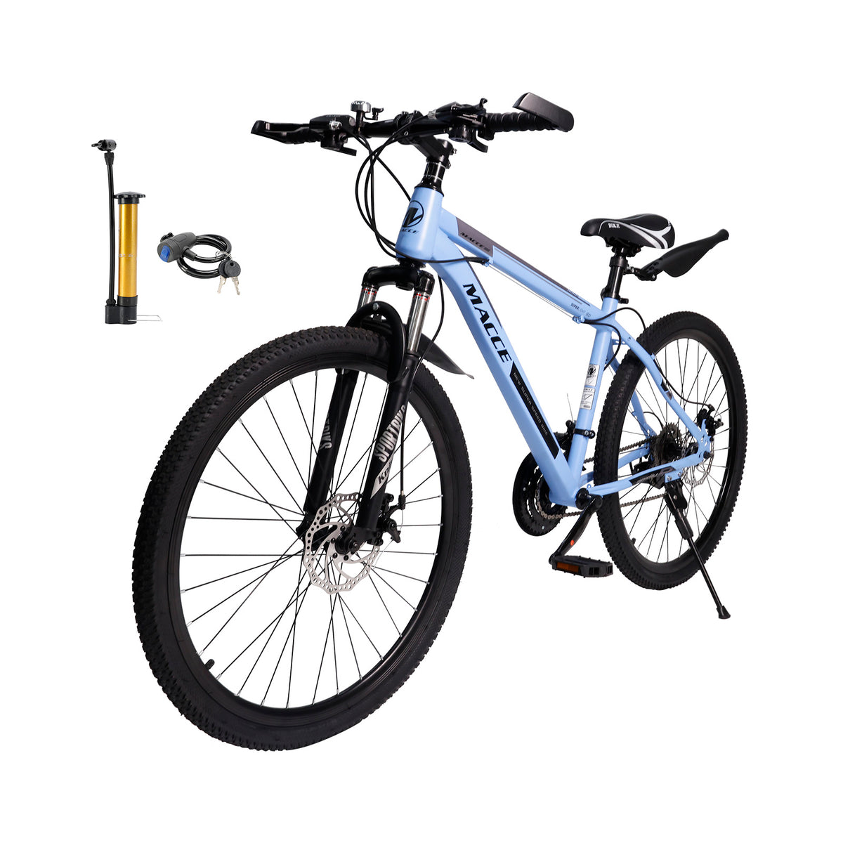 26" wheels 27 speed double disc brake mountain bike MTB for adults Blue