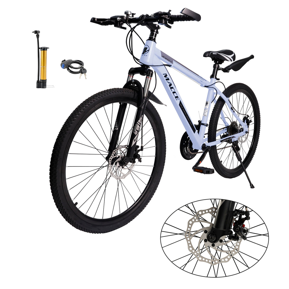 26" wheels 27 speed double disc brake mountain bike MTB for adults Gray