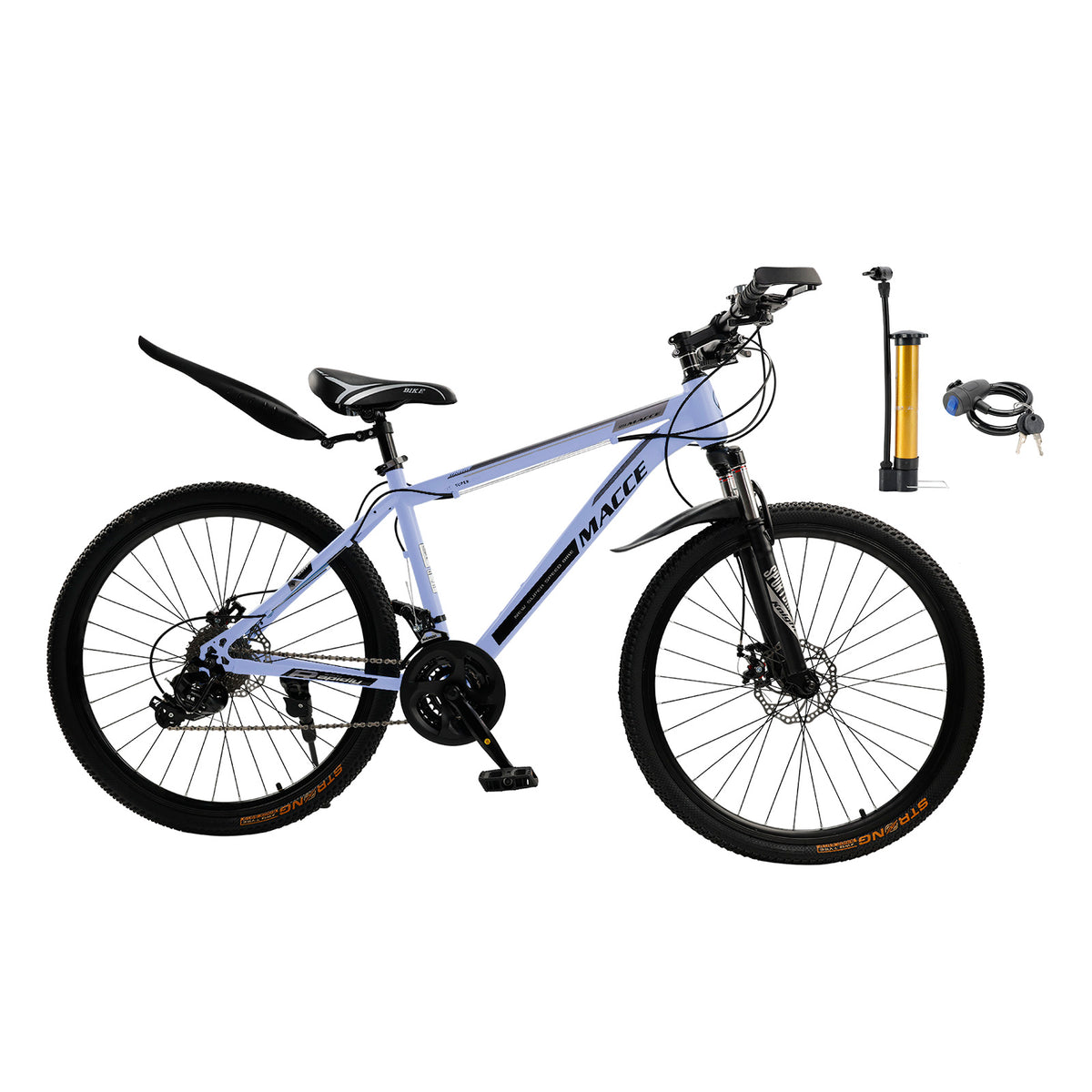 26" wheels 27 speed double disc brake mountain bike MTB for adults Gray