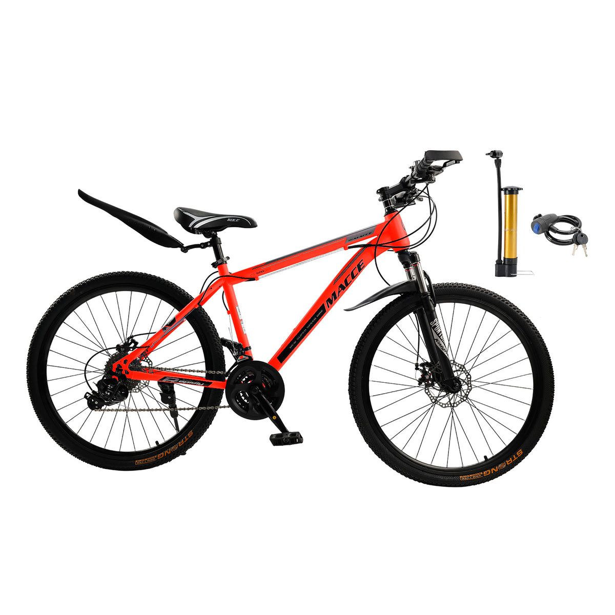 26" wheels 27 speed double disc brake mountain bike MTB for adults Red