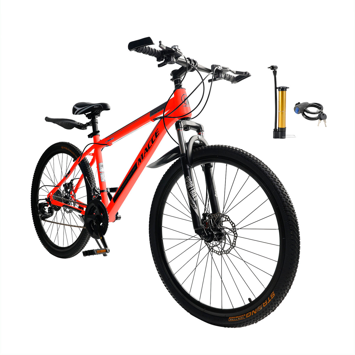 26" wheels 27 speed double disc brake mountain bike MTB for adults Red