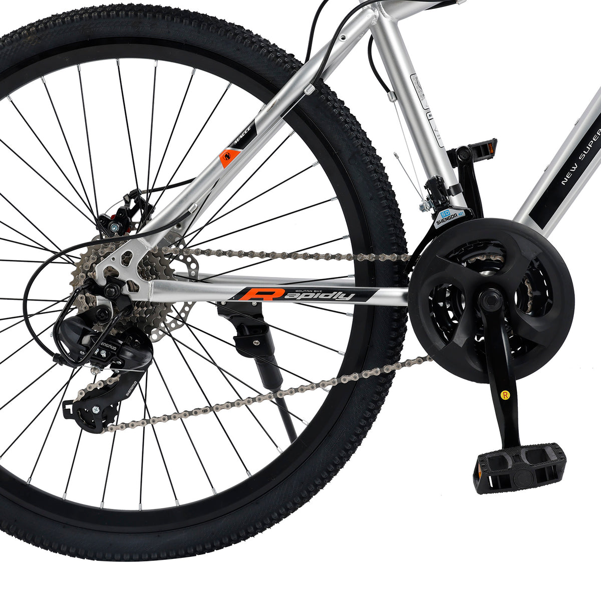 26" wheels 27 speed double disc brake mountain bike MTB for adults Silver