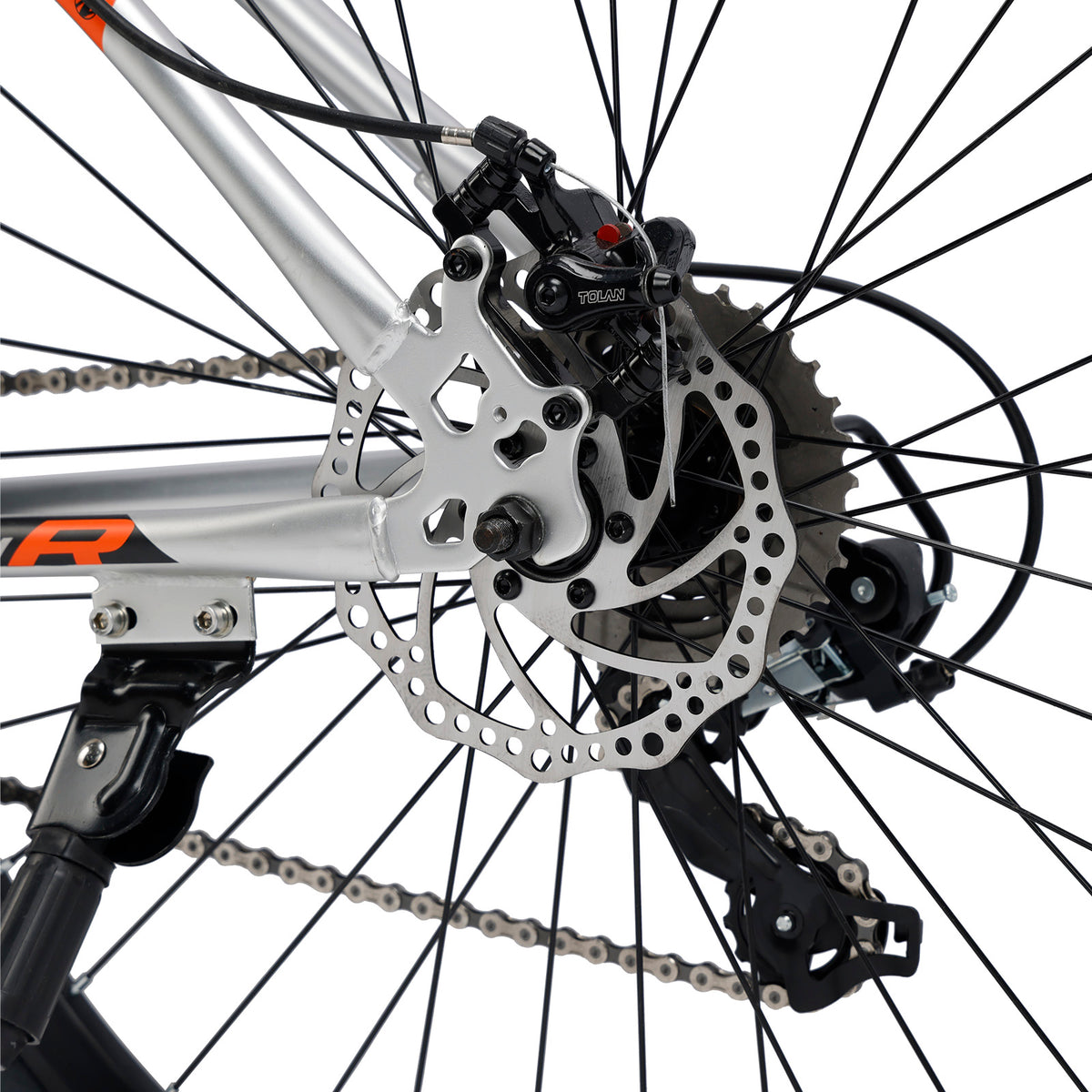 26" wheels 27 speed double disc brake mountain bike MTB for adults Silver