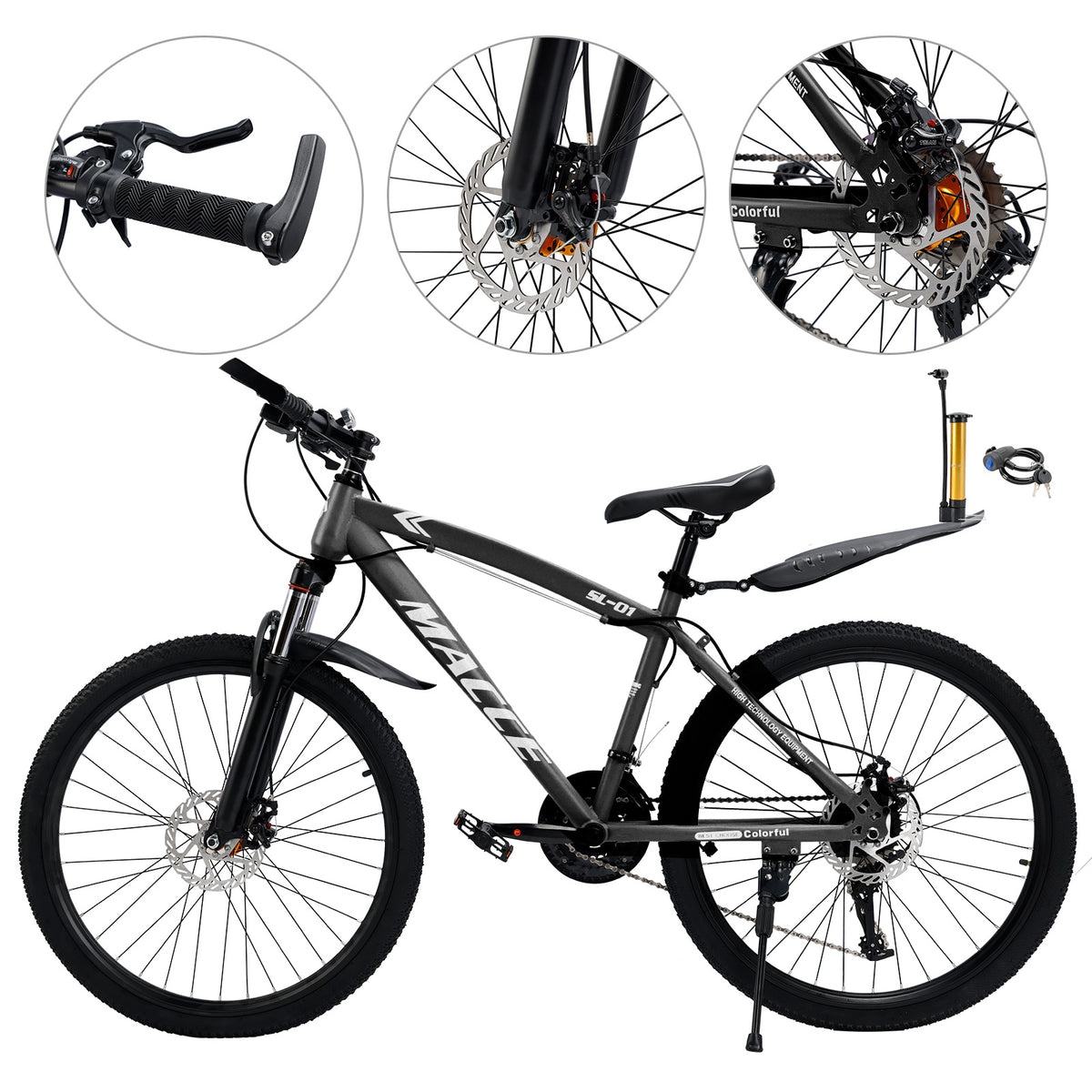 26" Black 27 speed double disc brake Suspension Fork mountain bike MTB for adult