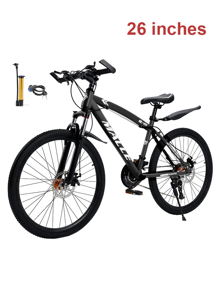26" Black 27 speed double disc brake Suspension Fork mountain bike MTB for adult