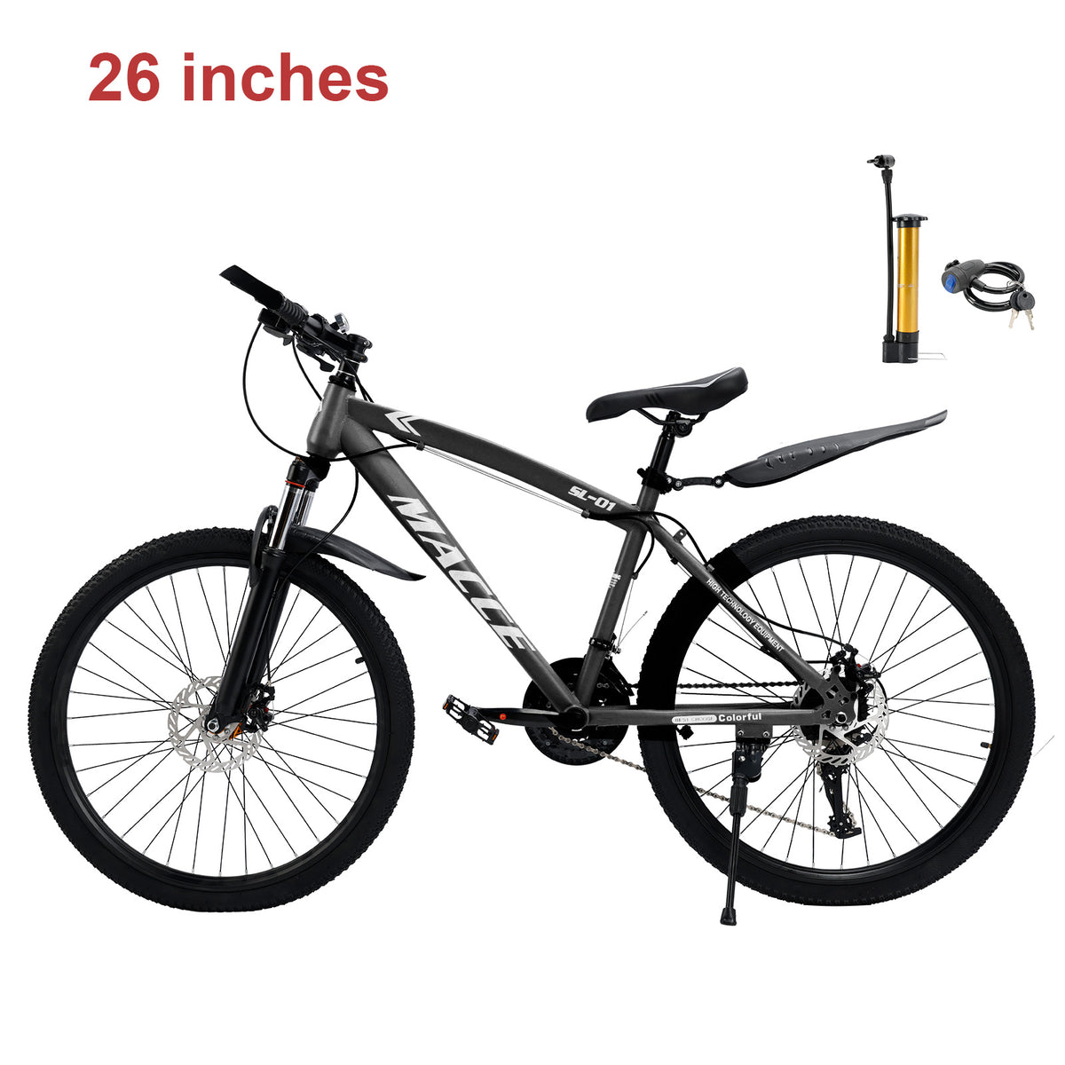 26" Black 27 speed double disc brake Suspension Fork mountain bike MTB for adult
