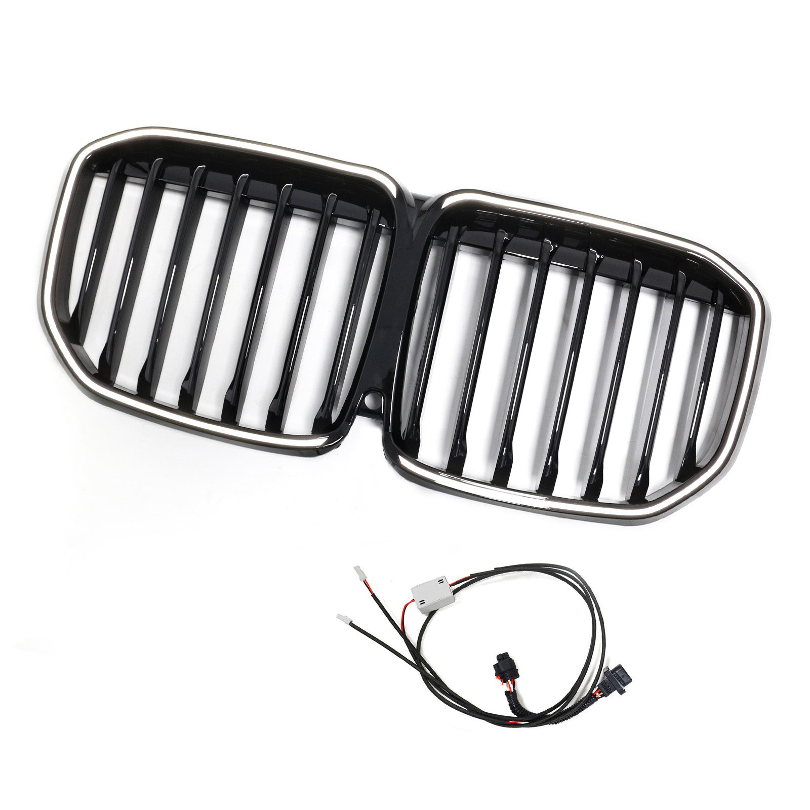 2019-2022 Fit BMW X7 G07 Single Slat Gloss Black Front Kidney Grill Grille