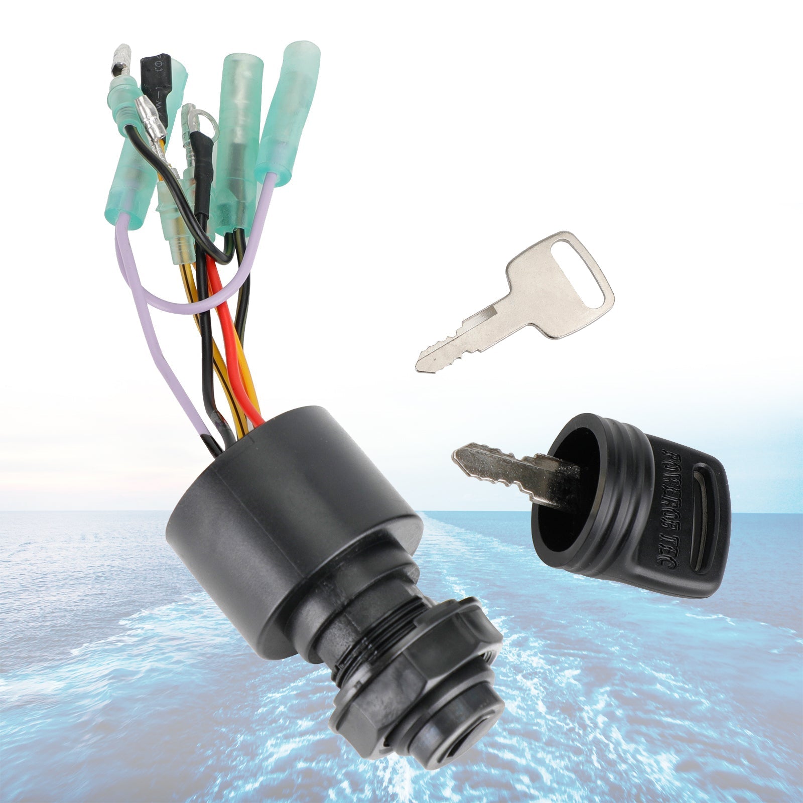 Boat Ignition Key Switch 87-17009A5 fit for Mercury Outboard by HP 18HP 0N001590 THRU 0N055284 - Cat.# 90-803827 - 2 CYL Remote Control