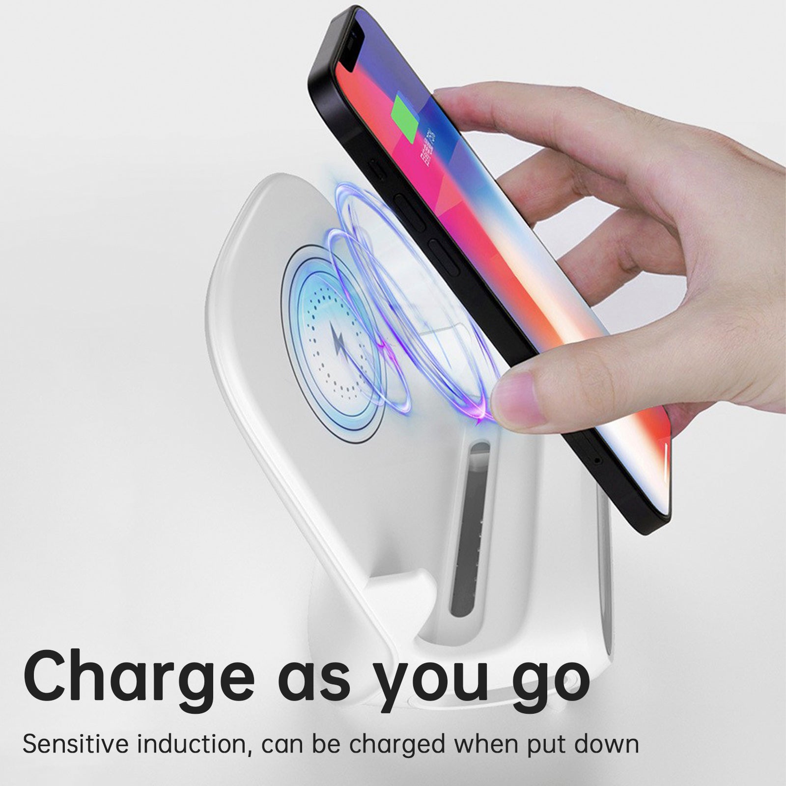 3 in 1 V8 Mini Chair Wireless Charger Phone Holder Charging Phone Stand Speaker