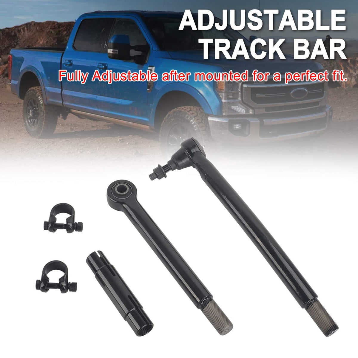 Front Adjustable Track Bar Lift Kits Fit Ford F250 F350 2017-2021 4X4 4WD 1.5-8"