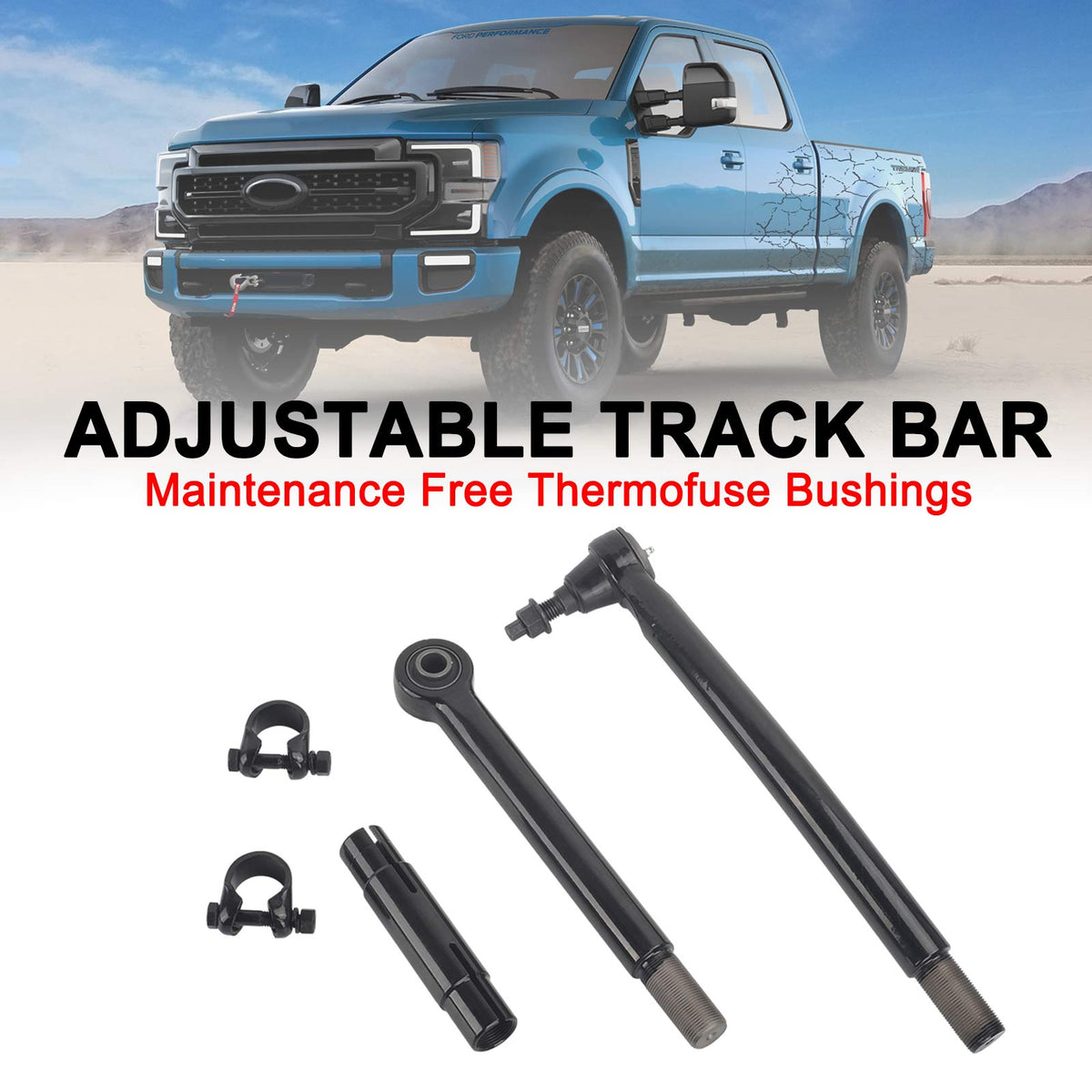 Front Adjustable Track Bar Lift Kits Fit Ford F250 F350 2017-2021 4X4 4WD 1.5-8"