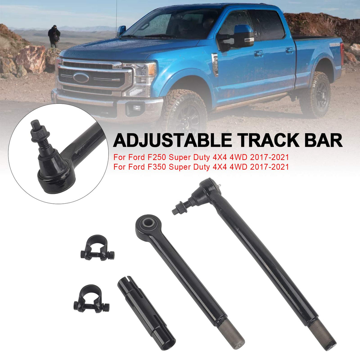 Front Adjustable Track Bar Lift Kits Fit Ford F250 F350 2017-2021 4X4 4WD 1.5-8"